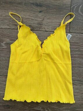 Out From Under Yellow Seamless Ribbed Cami Top Tank Size XS/S